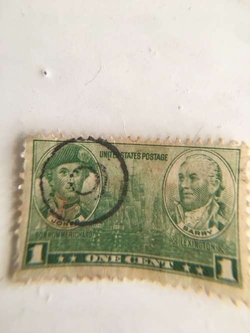 AMERICA USED STAMP WITH UNUSUAL CANCELLATION