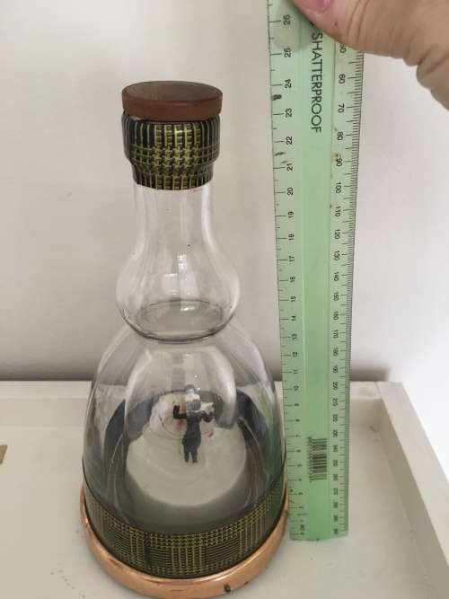 VINTAGE MUSICAL  BOLS BRANDY BOTTLE WITH DANCING FIGURES  JEWLERY BOX SOUND