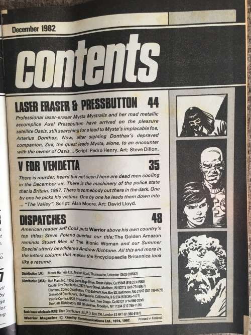 Q -   WARRIOR  MAGAZINE - THE MAGAZINE OF AWFULLY WEIRD HEROES -  VOL. 1 NO. 8 - 1982