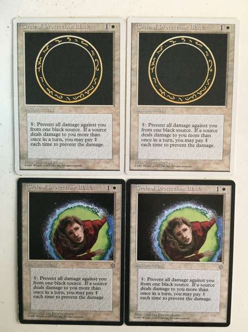 MAGIC THE GATHERING - CIRCLE OF PROTECTION  BLACK - 4TH EDITION AND ICE AGE SET OF 4 CARDS