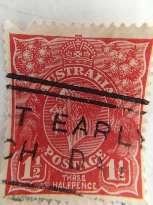 AUSTRALIA USED TWO THRE HALF PENCE STAMP