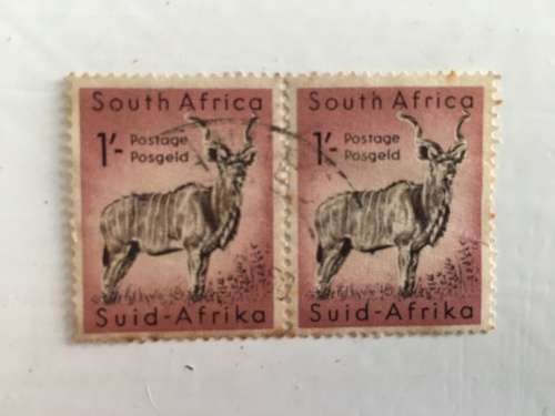SOUTH AFRICA - USED PAIR OF KUDO STAMPS