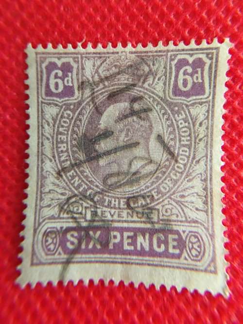 SOUTH AFRICA - CAPE OF GOOD HOPE  KING EDWARD 6D USED STAMP