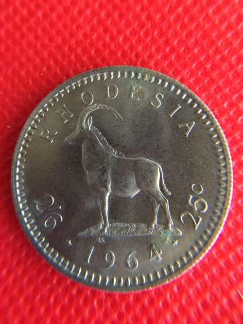 RHODESIA - 2,6 25c COIN 1964  UNCIRCULATED