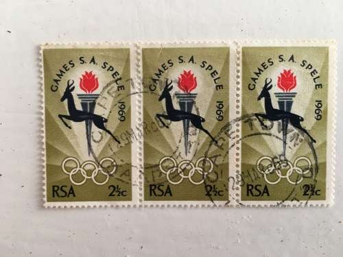 SOUTH AFRICA   USED MINI BLOCK OF STAMPS