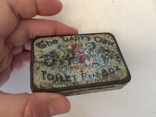 VINTAGE TO ANTIQUE THE LADY`S OWN- TOILET PIN BOX