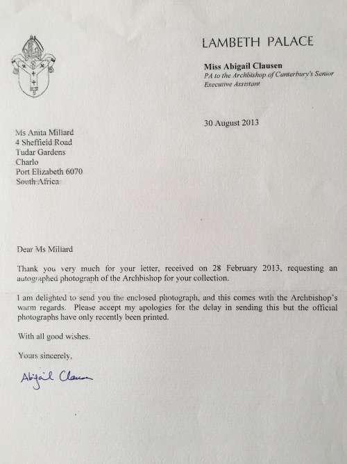 AUTOGRAPHED / SIGNED - JUSTIN WELBY ARCHBISHOP OF CANTERBURY KING CHARLES CORONATION!!!!!!!