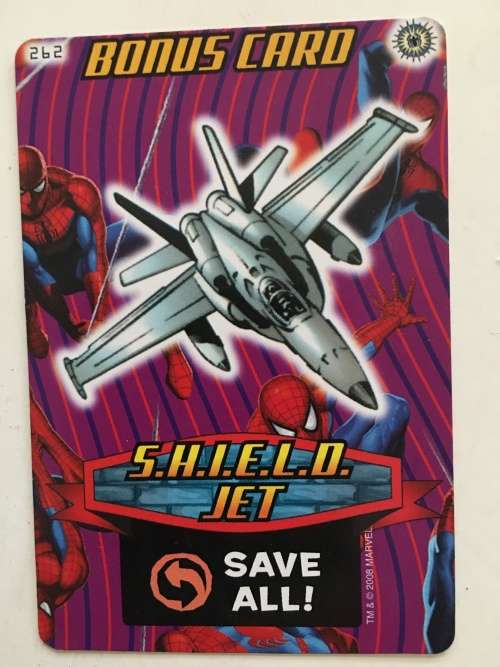 MARVEL -SPIDER-MAN HEROES & VILLIANS - BONUS CARD - S.H. I. E.L.D. JET