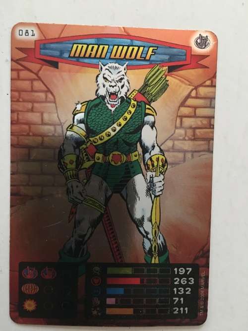 MARVEL -SPIDER-MAN HEROES & VILLIANS - MAN WOLF - FOIL CARD
