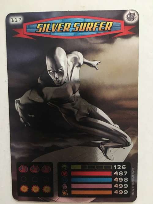 MARVEL -SPIDER-MAN HEROES & VILLIANS - SILVER SURFER - FOIL CARD