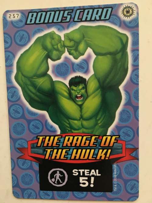 MARVEL -SPIDER-MAN HEROES & VILLIANS - HULK - BONUS CARD