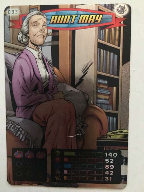 MARVEL -SPIDER-MAN HEROES & VILLIANS - AUNT MAY  - FOIL CARD