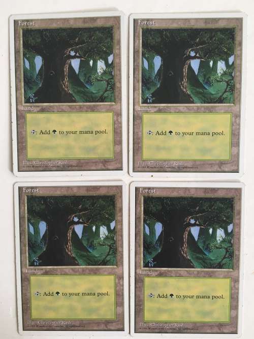 MAGIC THE GATHERING - FOREST - 4TH EDITION SET OF 4 CARDS