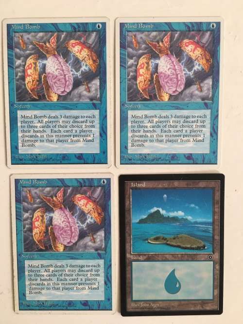 MAGIC THE GATHERING - MIND BOMB 4TH EDITION 3 X CARDS AND ANOTHER