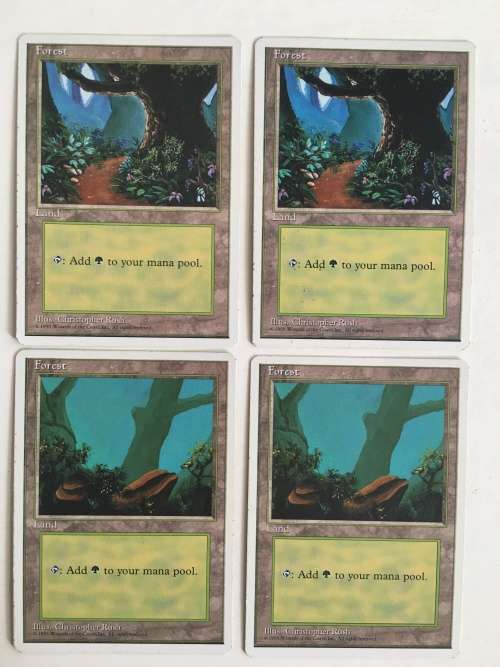 MAGIC THE GATHERING - FOREST 4TH EDITION LOT OF 4  CARDS 1 SET