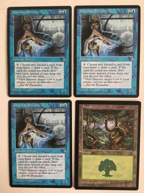 MAGIC THE GATHERING - KROVIKAN SORCERER ICE AGE -  AND ANOTHER 4 CARDS