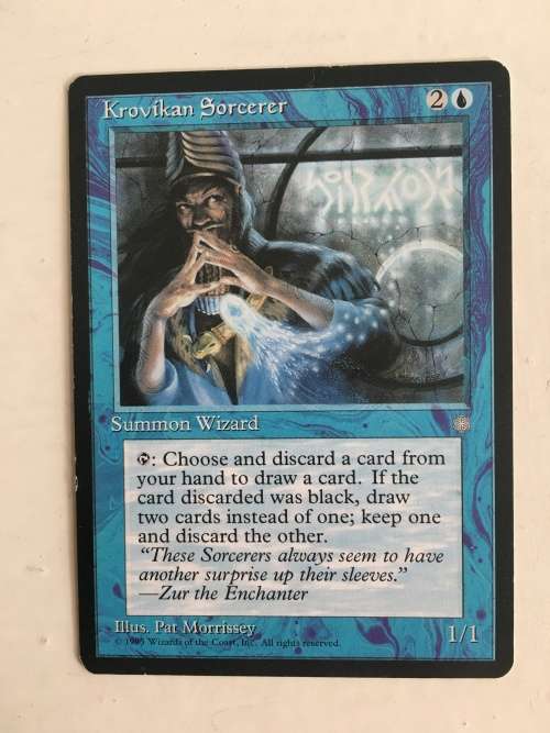 MAGIC THE GATHERING - KROVIKAN SORCERER ICE AGE -  AND ANOTHER 4 CARDS