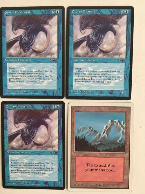 MAGIC THE GATHERING - STORM ELEMENTAL 3 X CARDS PLUS ANOTHER BETA