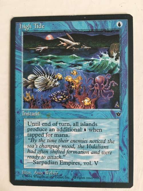 MAGIC THE GATHERING - HIGH TIDE -  FALLEN EMPIRES X 3  AND ANOTHER CARD