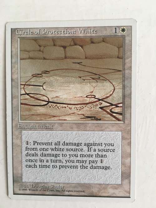 MAGIC THE GATHERING  -  CIRCLE OF PROTECTION WHITE X3 CARDS AND ANOTHER