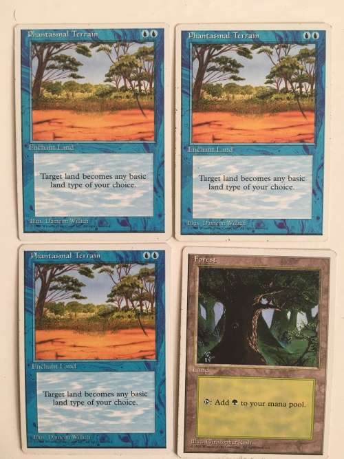 MAGIC THE GATHERING - PHANTASMAL TERRAIN -  X3 CARDS AND ANOTHER
