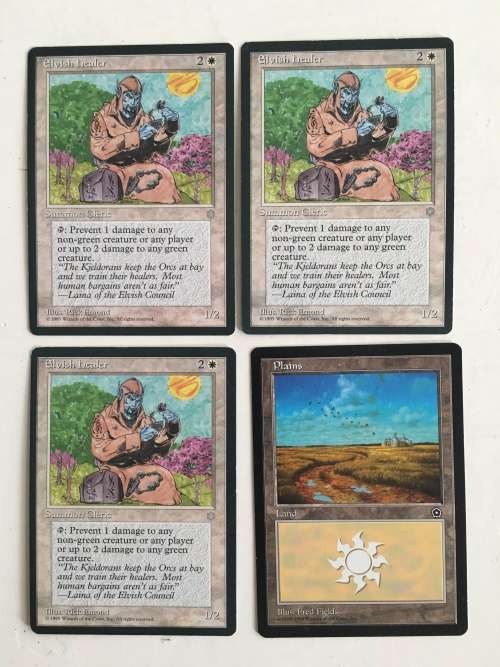 MAGIC THE GATHERING - ELVISH HEALER - X 3 CARDS  AND ANOTHER