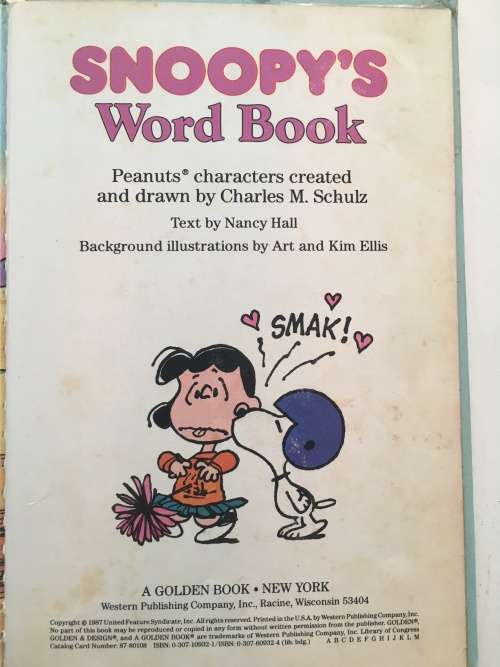 A GOLDEN BOOK - SNOOPY`S WORD BOOK - 1987