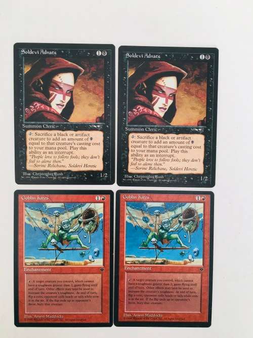 MAGIC THE GATHERING - 2 HALF SETS -  SOLDEVI ADNATE AND GOBLIN KITES 4 CARDS