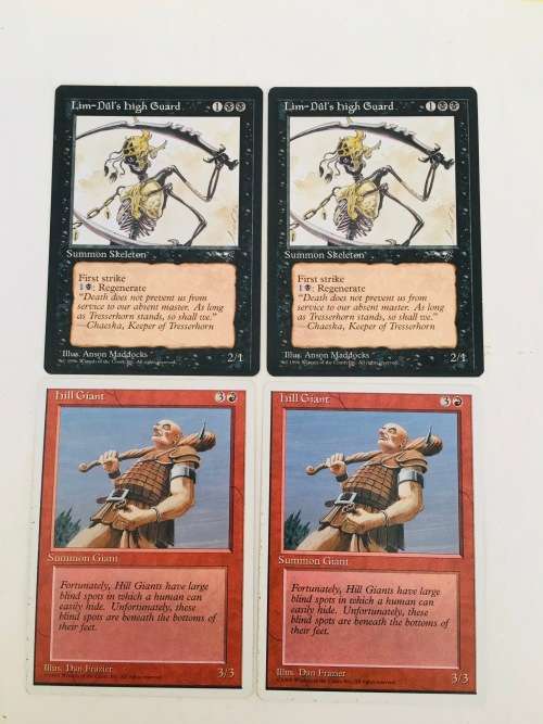 MAGIC THE GATHERING - 2 HALF SETS - LIM-DUL`S GUARD - HILL GIANT X 2 - 4 CARDS