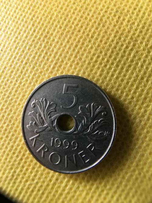 NORWAY 5 KRONER 1999 COIN