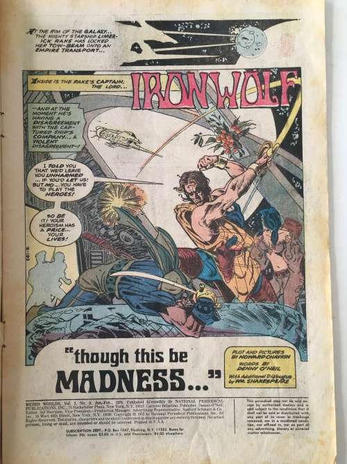 DC SUPER-STARS - WEIRD WORLDS PRESENTS - IRON WOLF -  VOL. 3 NO. 9 - 1974