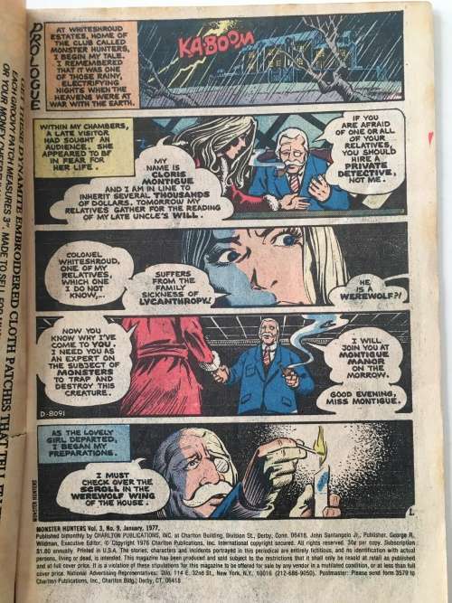 CHARLTON COMICS - MONSTER  HUNTERS -  VOL. 3 NO. 9 - 1977