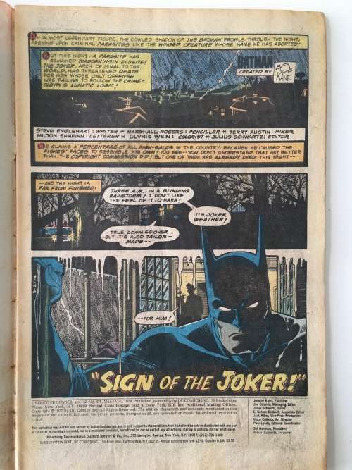 DC COMICS - BATMAN`S DETECTIVE COMICS - VOL. 42 - NO. 476 - 1978