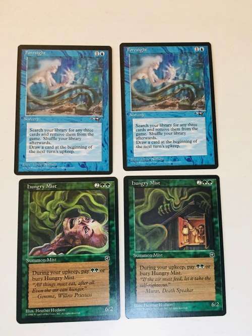 MAGIC THE GATHERING - FORESIGHT X 2 - HUNGRY MIST X 2 - 4 CARDS