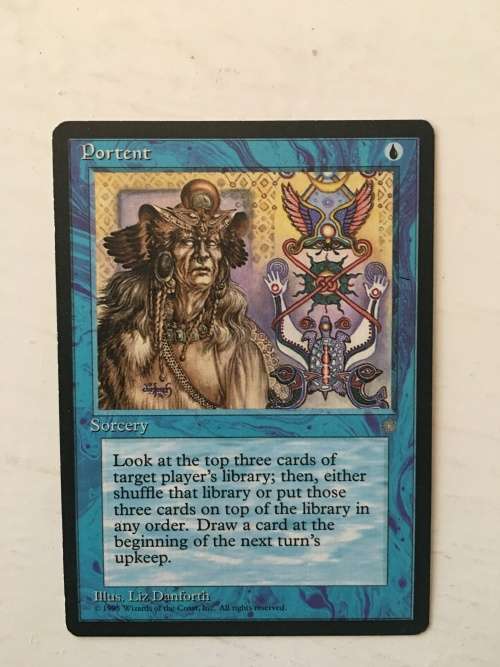 MAGIC THE GATHERING - 2 HALF SETS X2 PORTENT X 2 - THELONITE DRUID X 2 - 4 CARDS
