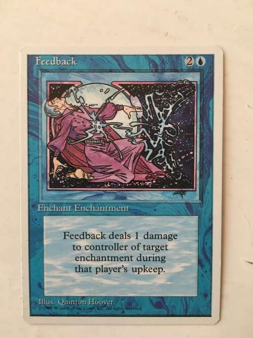 MAGIC THE GATHERING - 2 HALF SETS X 2 - ELVISH SPIRIT GUIDE - X 2 - FEEDBACK X 2 - 4 CARDS