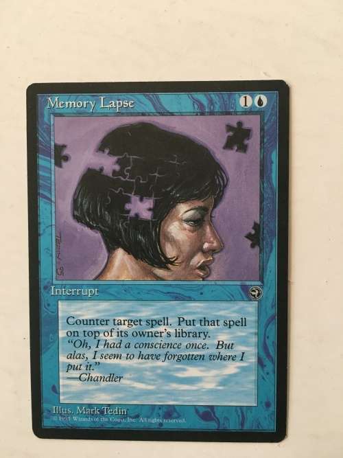 MAGIC THE GATHERING - 2 HALF SETS - MEMORY LAPSE X 2 - GHAZBIAN OGRE X 2 - 4 CARDS