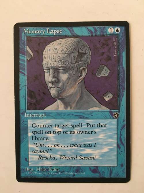 MAGIC THE GATHERING - 2 HALF SETS - MEMORY LAPSE X 2 - GHAZBIAN OGRE X 2 - 4 CARDS