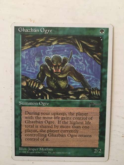 MAGIC THE GATHERING - 2 HALF SETS - MEMORY LAPSE X 2 - GHAZBIAN OGRE X 2 - 4 CARDS