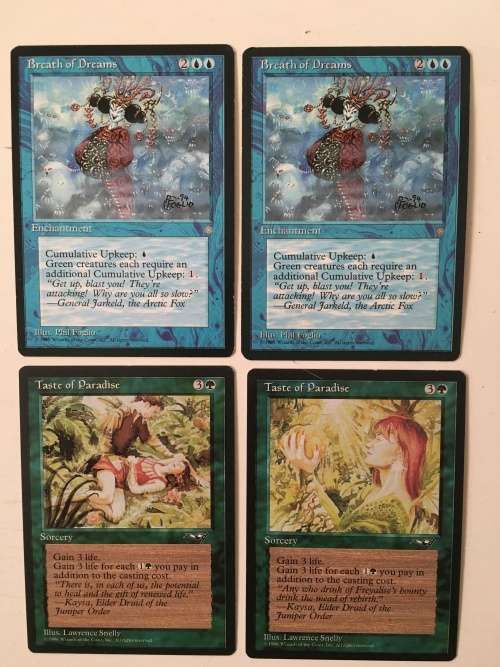 MAGIC THE GATHERING - BREATH OF DREAMS X 2 - TASTE OF PARADISE X 2 - 4 CARDS