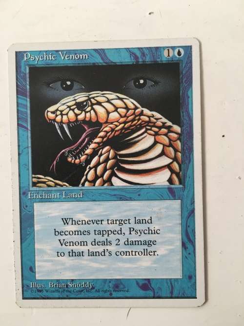 MAGIC THE GATHERING - PSYCHIC VENOM X 2 - VENOMOUS BREATH X 2 - 4 CARDS