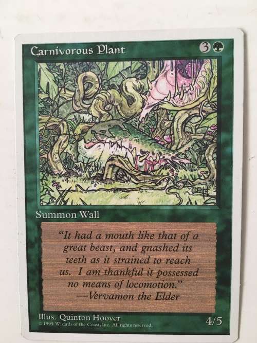 MAGIC THE GATHERING -  2 HALF SETS - POWER SINK X 2 - CARNIVOROUS PLANT X 2 - 4 CARDS