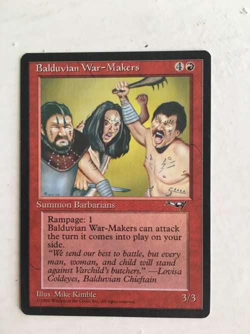 MAGIC THE  GATHERING - BALDUVIAN WAR-MAKERS X2 - MARSH VIPER X2 - 4 CARDS