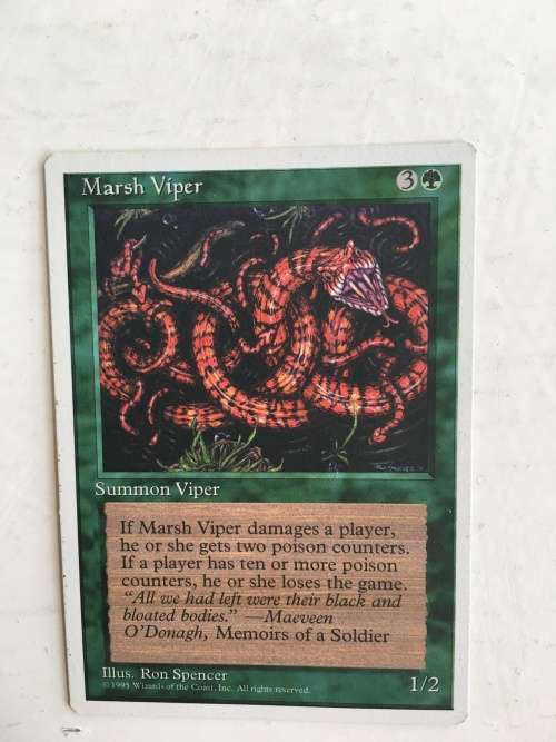 MAGIC THE  GATHERING - BALDUVIAN WAR-MAKERS X2 - MARSH VIPER X2 - 4 CARDS