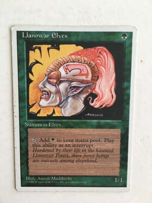 MAGIC THE GATHERING - RAY OF COMMAND X 2 - LLANOWAR ELVES X 2 - 4 CARDS