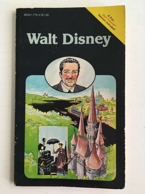 VINTAGE SMALL PAPER BACK BOOK - BIOGRAPHY OF WALT DISNEY IN COMIC STRIP FORM - 1984