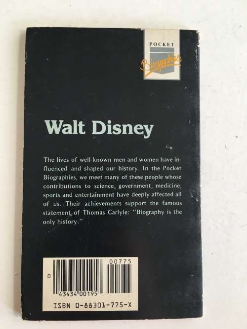 VINTAGE SMALL PAPER BACK BOOK - BIOGRAPHY OF WALT DISNEY IN COMIC STRIP FORM - 1984