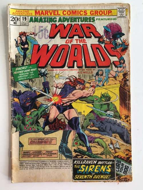 MARVEL COMICS GROUP - WAR OF THE WORLDS - 1973 FRONT COVER DAMAGED