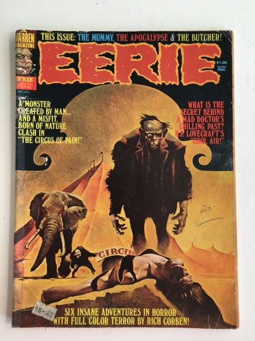 VINTAGE WARREN MAGAZINE - EERIE ISSUE NO. 62 - 1975