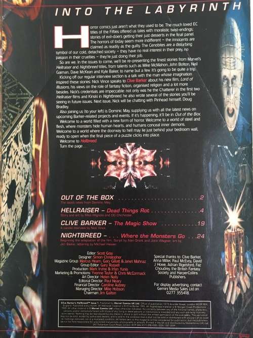 MARVEL MAGAZINES - CLIVE BARKER`S HELLBREED - ``HELL RAISER`` - FIRST ISSUE - 1995